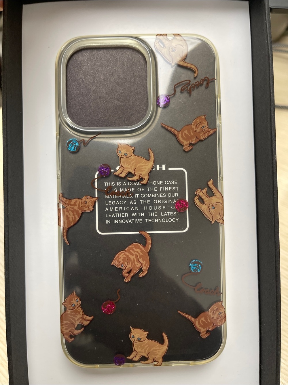 Coach Protective Case for the iPhone 13 Pro w/ cat print New